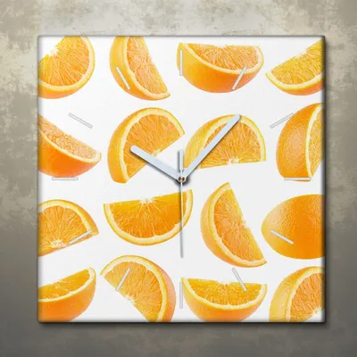 Produktbild von Wohnzimmer Leinwand Uhr Geräuschlos Küche 30x30 Weiße, Früchte, Motive, weiße Zeiger