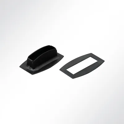 Produktbild von Lysel® Rechtecköse 27x8 mm, (HxL) 9.80x35mm in schwarz (100 Stück)