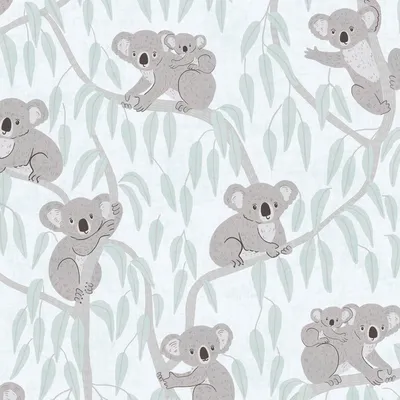 Immagine prodotto di Profhome 771342-GU Carta da parati per bambini con motivi animali, opaca, verde grigio menta, 5,33 m2