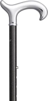 Produktbild von Carbon-Gehstock mit Chrom-Derbygriff
