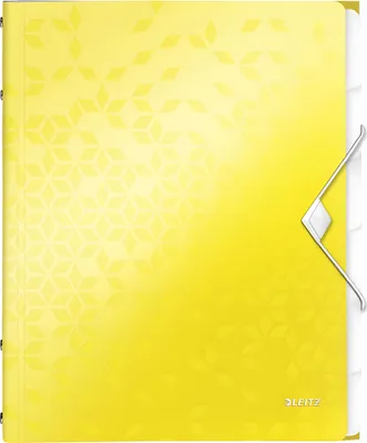 Produktbild von Leitz WOW, Konventioneller Dateiordner, A4, Polypropylen (PP), Gelb, Glänzend, 200 Blätter