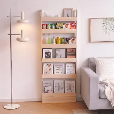 Produktbild von Massiv Holz Bücherregal - Organizer für Bücher und Spielzeug mit 6 Ebenen