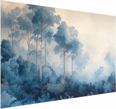 Produktbild von Posterpapier Poster - Forest in Misty Blue Shades 42x29.7 cm Landschaften c-H-10024-ao-a