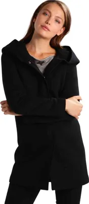 Immagine prodotto di SOLO cappotto donna manica lunga cappuccio zip stampa bottoni nero taglia XL