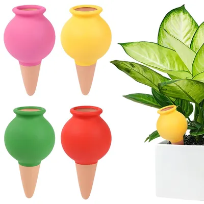 Produktbild von Pflanzenbewässerung 4 Stück, Terrakotta, für Zimmerpflanzen, Bewässerungskugel