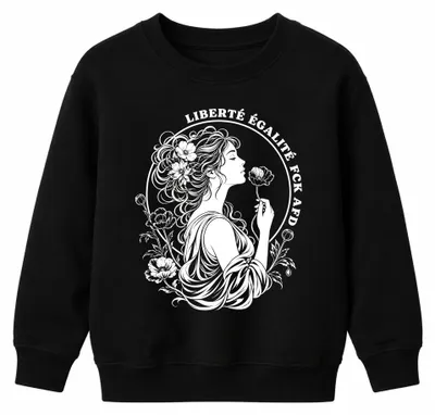 Produktbild von Liberté Statement Sarkasmus Art Nouveau Kinder Sweatshirt Pullover, Schwarz, 116