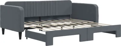 Obrázok produktu pre vidaXL Rozkladacia denná posteľ tmavosivá 90x190 cm zamat
