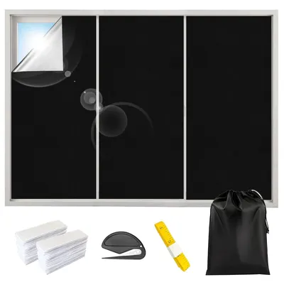 Produktbild von Schwarze Fensterverdunkelungsfolie für Dachfenster - 3 m x 1,47 m, Thermischer Schutz