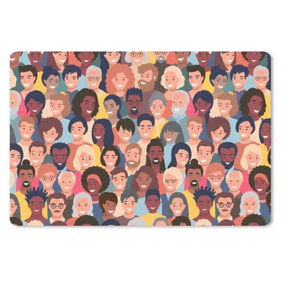 Produktbild von MuchoWow® Schreibtischunterlage Vielfalt - Muster - Gesicht 60x40 cm - XXL Mauspad - Großes Mauspad