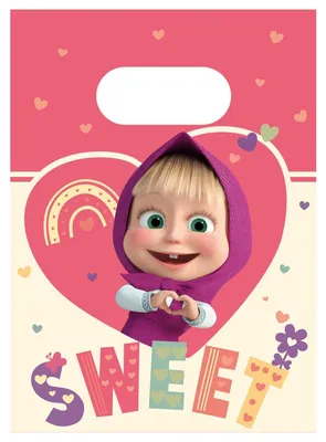 Produktbild von 4 Partytüten aus Papier - Mascha und der Bär Sweet Heart