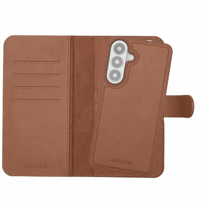 Image de Étui Selencia Olyn amovible avec MagSafe pour Samsung Galaxy S26 Plus - Marron
