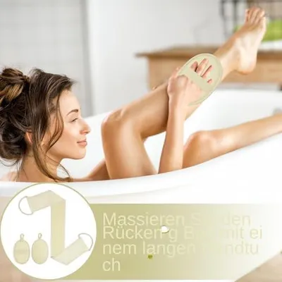 Produktbild von Natürliche Luffa für Frauen | Wiederverwendbarer -Duschschwamm – besonders sanfter, rutschfester und waschbarer Luffa-Schrubber für Gesicht, Körper und Rücken zur Pflege und Reinigung