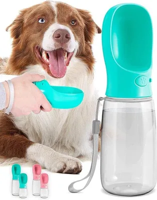 Produktbild von Famanu Hundetrinkflasche tragbar, auslaufsicher, 550 ml, blau