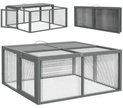 Zdjęcie produktu dla Klatka dla małych zwierząt, klatka dla świnek morskich, wybieg dla małych zwierząt wykonany z drewna świerkowego