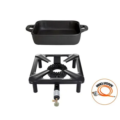 Immagine prodotto di Set da cucina a sgabello con padella in ghisa 25 x 25 cm