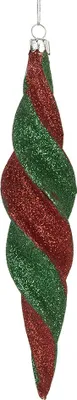 Image de Clayre & Eef Boule de Noël Ø 5x22 cm Rouge Vert Verre
