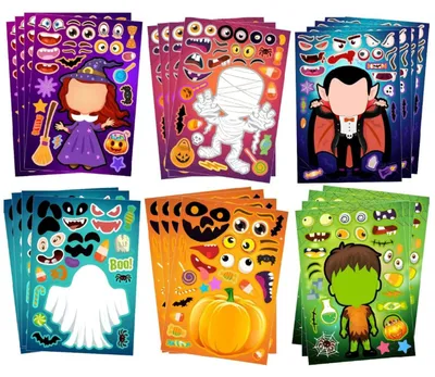 Halloween Sticker zum Selbermachen, 42 Blatt, Party-Spiele