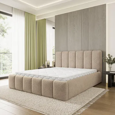 Produktbild von Masseno Polsterbett ATTORA Q 200x200 cm, Polsterbett mit Bettkästen - Beige, QUELLE 05