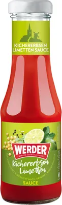 Produktbild von Werder Sauce Kichererbsen Limetten 250 ml Glasflasche Feinkost Grillen BBQ Ketchup