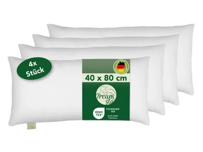 Productafbeelding van Set van 4 eco-kussens van microvezel | 40 x 80 cm | DREAMSTAR Eco | Geschikt voor mensen met allergieën
