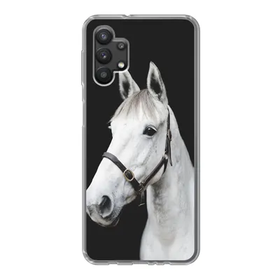 Produktbild von MuchoWow® Handyhülle Schutzhülle Hülle für Samsung Galaxy A32 5G Pferd - Halfter - Weiß Silikon Softcase Handy Hülle - Softcase