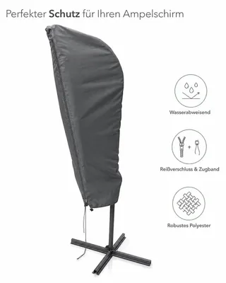 Produktbild von Schutzhülle für Ampelschirm Grau - Wasserdicht & Wetterfest 70 x 190 cm