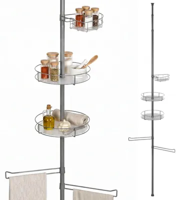 Zdjęcie produktu dla bremermann Teleskopowa półka kuchenna, wysuwana do maks. 290 cm, metalowa, w kolorze szarym