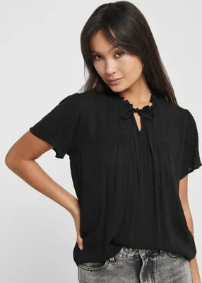 Produktbild von Top Oberteil Rundhals V-Ausschnitt Bluse  | 36