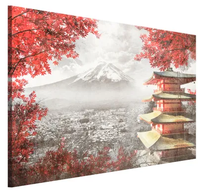 Produktbild von LUMASOUL Leinwandbilder, Leinwandbild mit Naturmotiv, Bilder mit japanische landschaft, 90 x 60 cm Japan 03