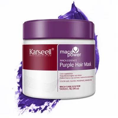 Immagine prodotto di Karseell Purple Maschera per capelli Trattamento per capelli biondi, decolorati e grigi 500 ml