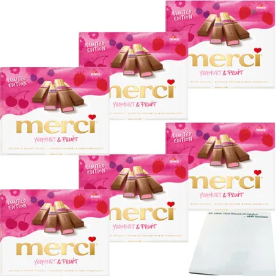 Produktbild von merci Yoghurt & Fruit Limited Edition 6er Pack (6x250g Packung) + usy Block
