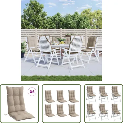 Produktbild von The Living Store Hochlehner-Auflagen 6 Stk. Taupe Oxford-Gewebe