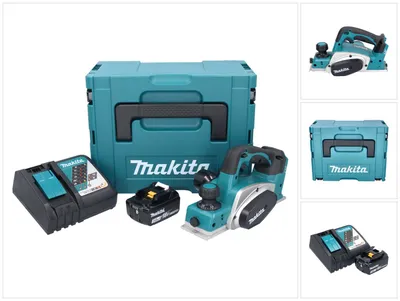 Zdjęcie produktu dla Makita DKP 180 RF1J strugarka akumulatorowa 18 V 82 mm + 1x akumulator 3,0 Ah + ładowarka + Makpac