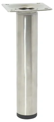 Produktbild von WAGNER Möbelbein/Verstellfuß TELESCOPE - Ø 30 x 160-250 mm, Anschraubplatte 60 x 60 mm, ausziehbar, Edelstahl-Optik - 12182901