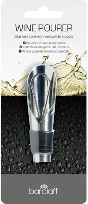 Produktbild von BarCraft - Weinausgießer of mit 2 in 1 Stopfen, Edelstahl, Silber, 8 x 2 cm