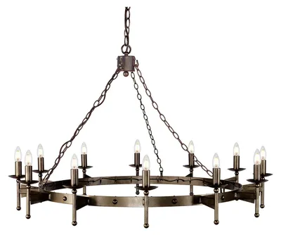 Immagine prodotto di Lampadario Industrial Nordico Cromwell Metallo Bronzo Antico 12 Luci E14