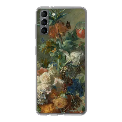 Produktbild von MuchoWow® Handyhülle Schutzhülle Hülle für Samsung Galaxy S21 Plus Stilleben mit Blumen - Gemälde von Jan van Huysum Silikon Softcase Handy Hülle - Handy-Tasche