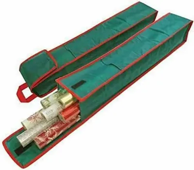 Produktbild von 2x Geschenkpapier Aufbewahrungsbeutel Weihnachtsschmuck Organizer
