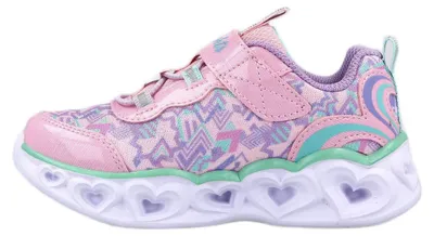 Productafbeelding van Skechers Heart Lights kinder sneakers met lichtgevende zool, lichtroze, maat 21 EU