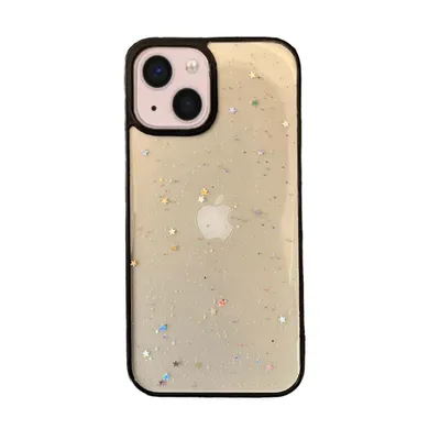 Obrázok produktu pre Smartphonica iPhone 13 TPU puzdro priehľadné s trblietkami - čierne