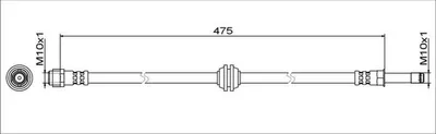 Produktbild von METZGER 4111773 Bremsschlauch Vorne Links Vorne Rechts passend für MERCEDES-BENZ VITO Kasten (W447) VITO Tourer (W447) VITO Mixto (W447)