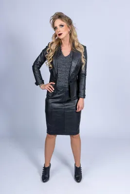 Produktbild von Lederrock Bleistiftrock aus ECHT Leder in elegant schwarz