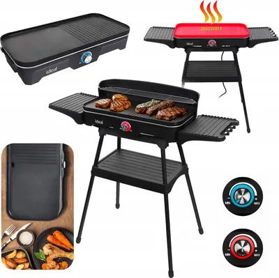 Produktbild von Elektrogrill Garten Groß 5-in-1 Stehtisch Klappbar Rauchfrei ELDOM