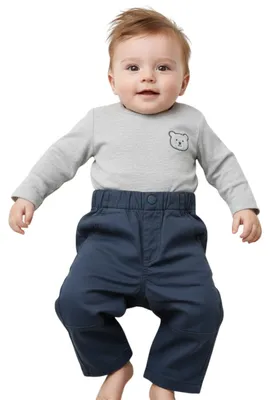 Image de Pantalon chino Zara gris en coton pour garçon, taille 80