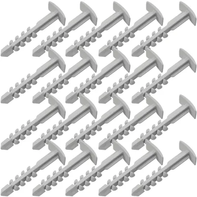 Immagine prodotto di 20 tasselli a manicotto filettato, 40mm x 6mm, grigi. Tasselli per montaggio, filettati, 6x40mm, inseribili
