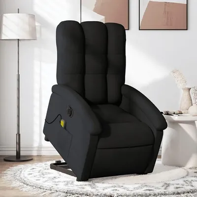 Produktbild von Elektrischer Massagesessel mit Aufstehhilfe Fernsehsessel Aufstehsessel Relaxsessel Massagesessel mit Liegefunktion Elektrisch Verstellbar Sessel TV Sessel Wohnzimmer Schwarz Stoff