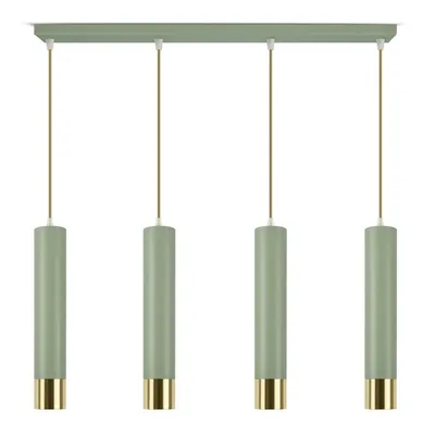 Produktbild von LUXOLAR 4-flammig Pendelleuchte Hellgrün Gold – höhenverstellbar LED GU10 modernes Design – Hängelampe für Wohnzimmer, Küche