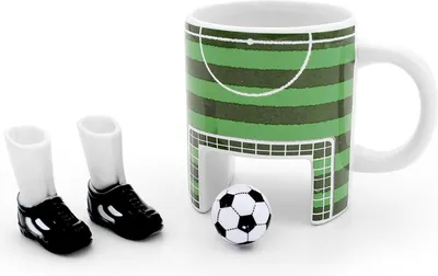 Image de Winkee - Football Tasse I Le pot à café sportif pour les fans de foot I Tasse à thé avec fonction jeu