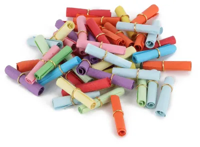Produktbild von 100 Stück tragbare Wunschbriefpapierrolle, blanko, Liebesbotschaft, Zubehör-Set