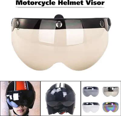 Obrázek produktu pro Univerzální větruvzdorné hledí motocyklové přilby se 3 západky, přední flip-up čočka na ochranu proti větru jako náhrada slunečních brýlí